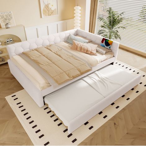 letto salvaspazio 140x200 estraibile USB bianco OKMYHOME (1/5)