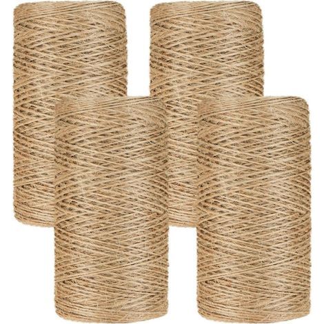 4 rouleaux de corde de jute -Corde d'emballage décorative naturelle -Applicable àbricolagePhotos de plantes (1/5)