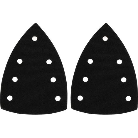 Lot de 2 patins de ponçage triangulaires auto-adhésifs floqués à 7 trous compatibles avec ponceuse triangulaire 100 x 150 x 150 mm (1/5)