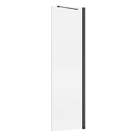 Paroi de douche à l'italienne - Noir mat - Verre 5 mm - 60x200 cm - DAREN (1/4)