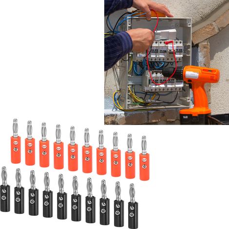 4mm Testadapter, roter und schwarzer Laternen-Bananenstecker, spritzgegossener, lötfreier Audioverstärker-Lautsprecheranschluss aus Zinklegierung, 22.090. (1/5)