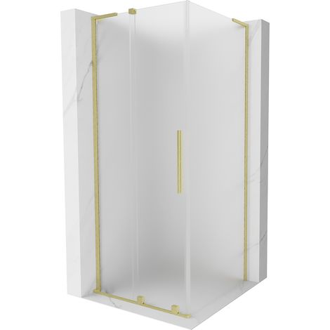 Mexen Velar L Duschkabine Schiebetür 110 x 110 cm, matt, gebürstetes Gold - 871-110-110-33-55 (1/5)
