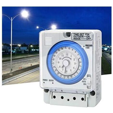 NALOOKAMIC Relais temporisé programmable 24 h 110-230 V CA, minuterie mécanique manuelle/automatique, pour équipement électrique domestique, éclairage, bricolage (1/3)