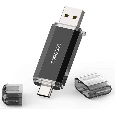 Clé USB-C 256 Go double 2-en-1, compatible USB 3.0/3.2 Gen1, avec indicateur LED. (1/5)