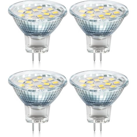 MR11 GU4 LED 2W Blanc Froid 6000K, 120° 250LM, Halogène MR11 10W 20W Équivalent, AC DC 24V 12V Spot LED Encastrable GU4 35mm pour Meuble Cuisine Camper, non-dimmable, lot de 4 (1/5)