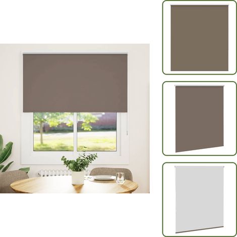 vidaXL Store enrouleur occultant café 125x150cm largeur du tissu (1/5)