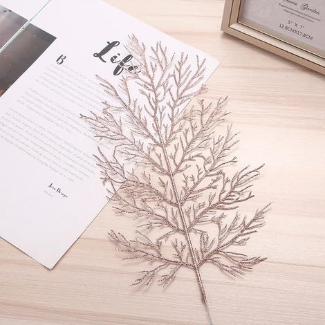 Branches de Noël scintillantes, branches racines artificielles avec feuilles, décorations pour sapin, centre commercial, hôtel, ornements de fête, lot de branches lumineuses (1/2)