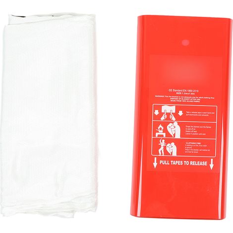 Couverture anti-feu en fibre de verre ignifuge pour urgence - Bureau, Hôtel, Voiture, Maison (1/5)