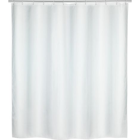 Rideau de douche anti moisissure Palais WENKO, Waterproof, Lavable en machine, Anneaux rideau de douche inclus, Polyester, 180x200 cm, Blanc (1/7)