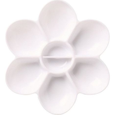 Palette de peinture - REEVES - Modèle 4870180 - Plastique blanc - 8 champs mixtes - 17,9 x 1,9 cm