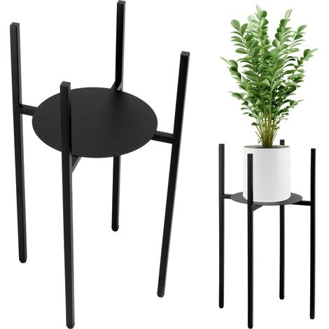 Portavaso verticale in stile loft Torre 60 cm nero