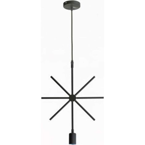 Lampada a sospensione moderna a forma di stella per lampadine E27 portalampada luce da snack pendente da soffitto Nero (1/2)