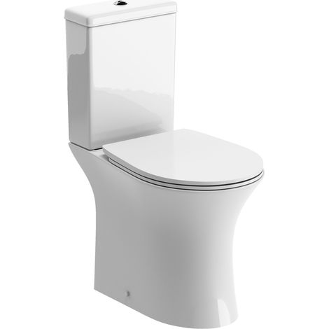 Signature Indus Rimless Open Back Close Coupled Toilet (inc Soft Close Slim Seat) (1/5)