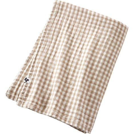 Nappe rectangulaire 150x350cm gaze de coton vichy ficelle - JOEL (1/4)