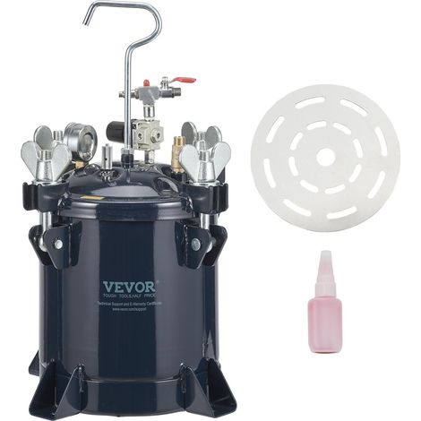 Réservoir de Peinture sous Pression 10 L Pot de Pression de Peinture Entrée d’Air 6,4 mm Sortie 9,5 mm Système de Pulvérisation de Peinture Réglable 70 PSI Étanche pour Décoration Intérieure (1/5)