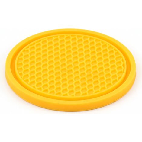 Tappetino portabibite per auto, giallo senza strass, pezzo singolo (1/5)