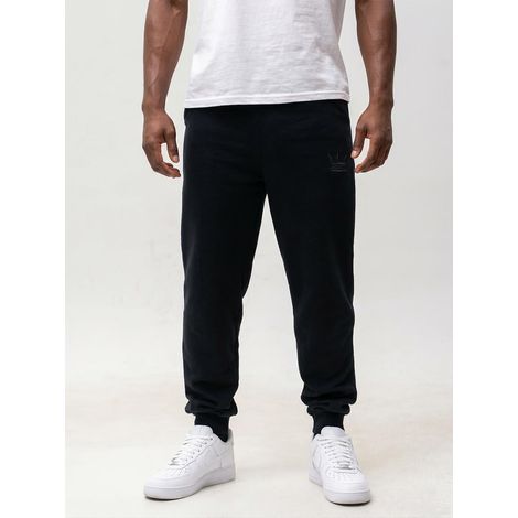 Pantaloni della tuta da uomo neri Jigga Wear con ricamo a corona, taglia XL. (1/5)