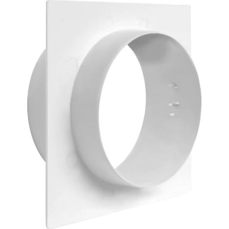 First Plast – Plaque pour passage de mur tube ventilation rond Ø100 mm – PVC blanc – Garniture incluse pour finition soignée – Système VMC performant