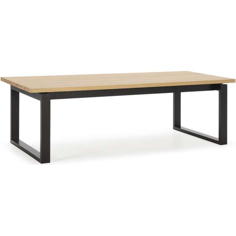 Mesa para comedor fija Md-Luca acabado roble/negro, 220cm(ancho) 76cm(altura) 100cm(fondo). (1/5)