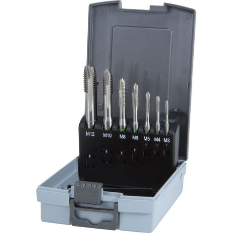 RUKO Set di maschi a macchina 7 pz. Forma B HSSE-Co 5 in cassetta di plastica - 245061RO