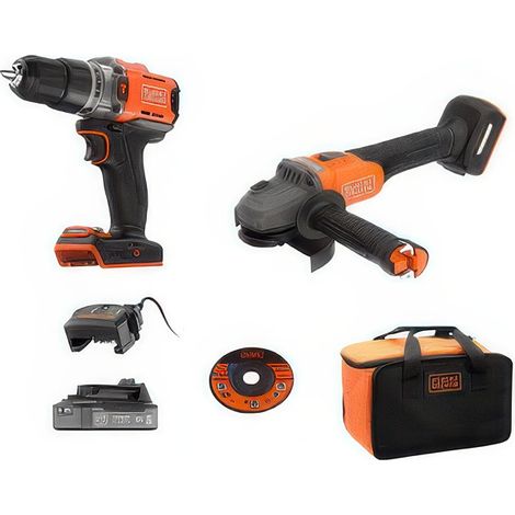 B+D KIT TRAPANO C/PERC + SMERIGLIATRICE 18V + ACC - 1 pezzo