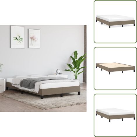 Cama de tela - vidaXL Estructura de cama sin colchón tela gris taupe 120x190 cm - Cama de madera