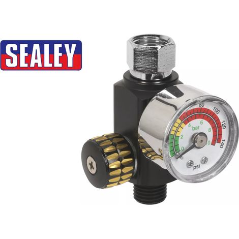 Sealey Air Pressure Regulator Spray Paint Gun Tools On Gun Gauge AR01 (1/2)