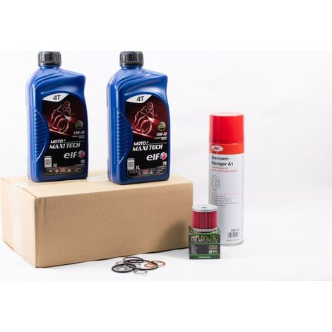 Kit Entretien Vidange Standard pour SUZUKI UH 125 BURGMAN de 2002 à 2020 - ELF  MOTO 4 MAXI TECH 10w30 2L