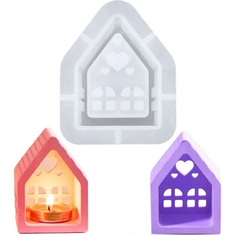 Silikonform Hausform, Kerzenform zum Hausgießen, 3D-Silikonformen für Haus, Silikonformen zum Gießen von Häusern, Silikonformen für kleine Häuser, Weihnachtsdekoration (1/5)