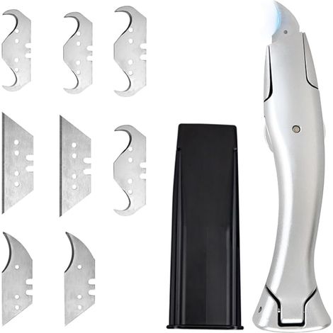 Couteau de pour Moquette, Cutter pour Moquette, Cutter pour Lames Trapézoïdales pour Couper les Revêtements de Sol PVC (1/5)