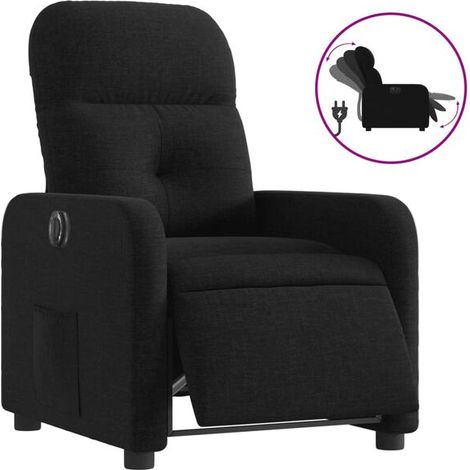 Fauteuil inclinable électrique en tissu noir (1/5)