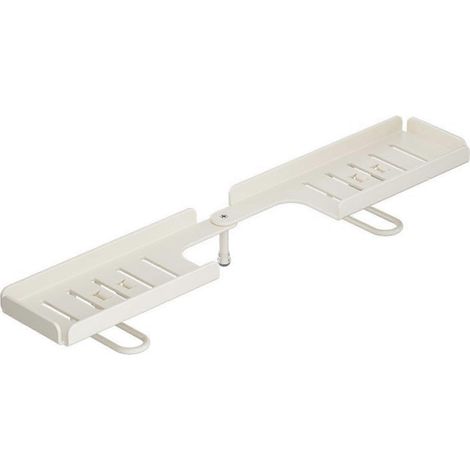 Porte-éponge de cuisine sans perçage pour évier, étagère rotative en acier au carbone robuste à angles multiples, pouvant contenir savon et brosse à dents, 60 cm³, blanc laiteux (1/5)