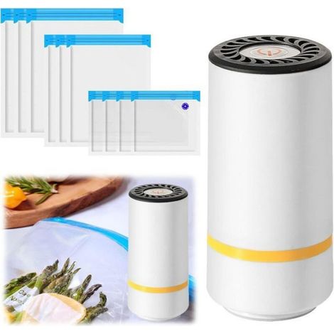 Machine sous vide alimentaire - Mini Avec 10 sacs - Cuisine - Rechargeable (1/5)