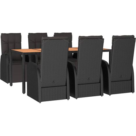 Garden Dining Set Black vidaXL (1/4)