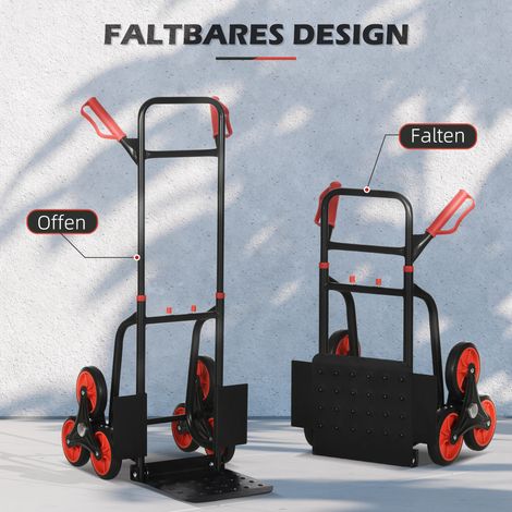 Treppensteiger 120 kg Sackkarre Transportkarre Griff höhenverstellbar Klappbar Stahl 45 x 60 x 109 cm (1/5)