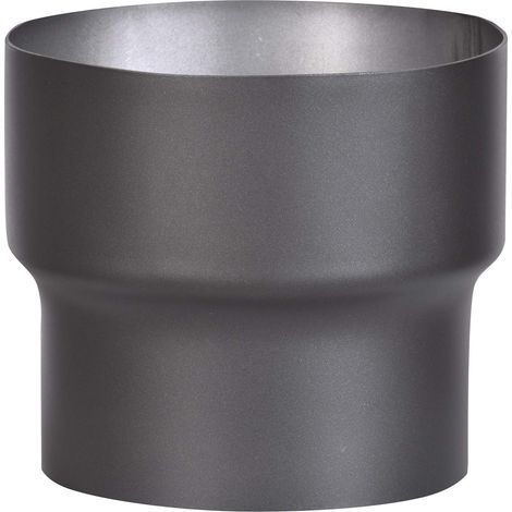 FIREFIX R150/Ü4 Raccordo (Estensione) per Tubi fumari Spessi 2 mm, Laccato Nero, da 150 mm a Attacco a Parete 180 mm