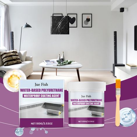 Wasserdichte Beschichtung zur Reparatur und Vorbeugung von Leckagen in Fliesen, Wänden, Dächern und Böden – 100 g x 1 + Pinsel x 1 -- DE (1/5)