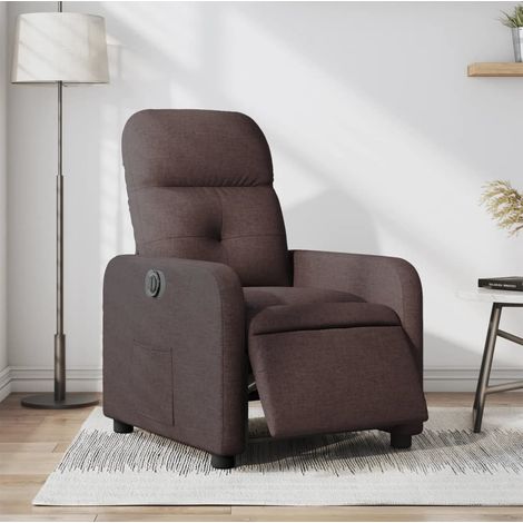Fauteuil inclinable électrique-Chaise de relaxation-Fauteuil Relax Marron foncé Tissu 642912 (1/5)