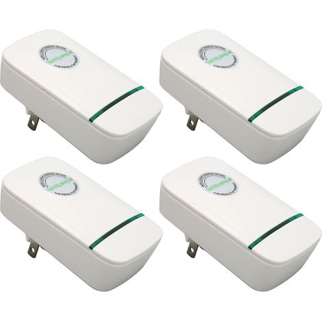 Lot de 4 boîtiers d'économie d'énergie intelligents, professionnels, à haute efficacité et sûrs, pour la maison et le bureau (90-250 V, prise américaine). (1/5)