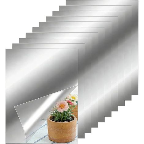 10 Pièces Feuilles Autocollantes Miroir Flexibles (1/5)