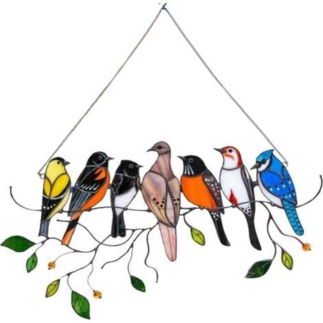 Bird ornament, window hanging decor, garden gift, acrylic jewelry