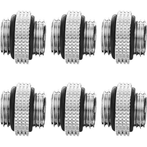 Lot de 6 mini rallonges G1/4" mâle vers mâle Argenté