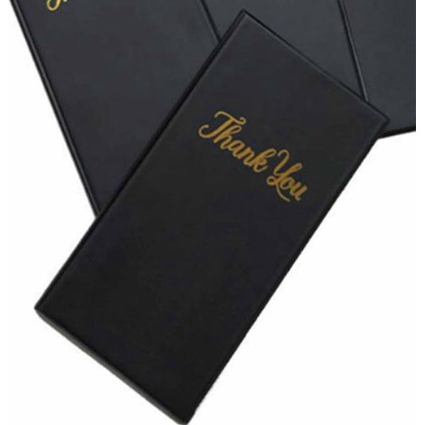 2 cahiers de service en cuir PU noir, imperméables et inodores, avec pochette pour cartes, pour prises de commandes et caisse