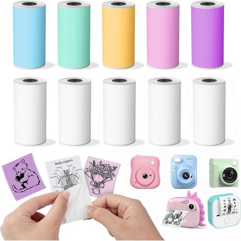 Autocollant papier thermique appareil photo pour enfants mini imprimante 10 rouleaux (1/5)