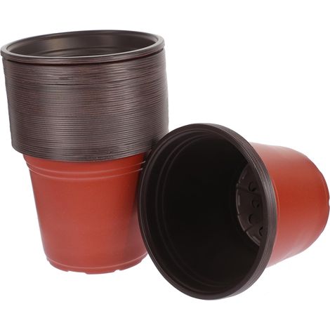 Set mit 50 zweifarbigen PP-Blumentöpfen (10-17 cm) für Setzlinge und Sukkulenten – wiederverwendbar für den Innen- und Außenbereich (1/5)