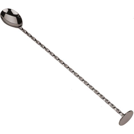 Cuillère à cocktail en acier inoxydable 1 pièce, outil de mélange et de superposition de boissons et de café avec long manche (9) (1/5)