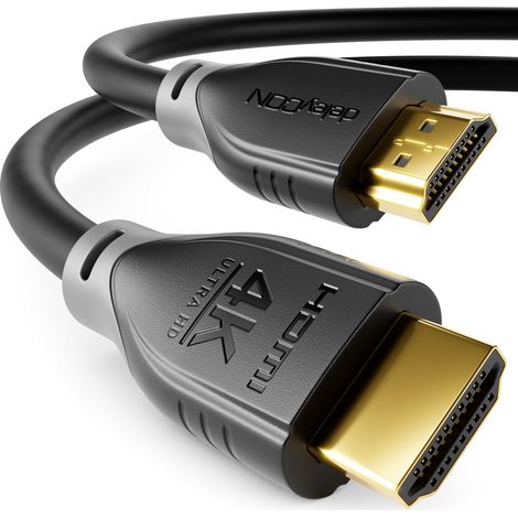 Câble HDMI 1m 4K 60Hz 2K 165Hz avec ARC Ethernet UHD HDR 3D 18Gbps Câble HDMI pour Barre de Son Téléviseur Blu-Ray Beamer Ordinateur Portable TV PS4 PS5 Console PC Moniteur - Noir Gris (1/5)