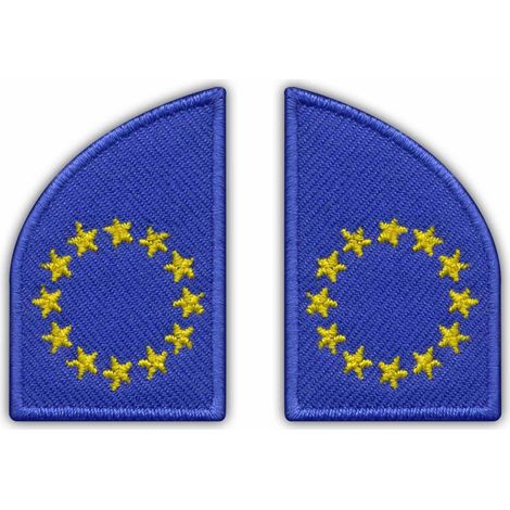 Aufnäher mit EU-Flagge (Kragenfahnen, links und rechts) – zum Aufnähen – gestickter Aufnäher/Abzeichen/Emblem