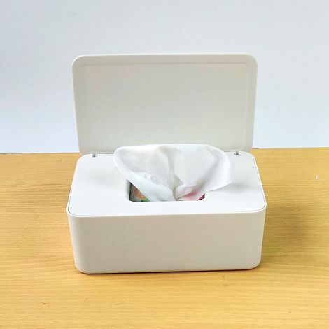 Aufbewahrungsbox für Taschentücher, staubdichter Feuchttuchhalter mit Deckel, für Zuhause, Büro und Auto.