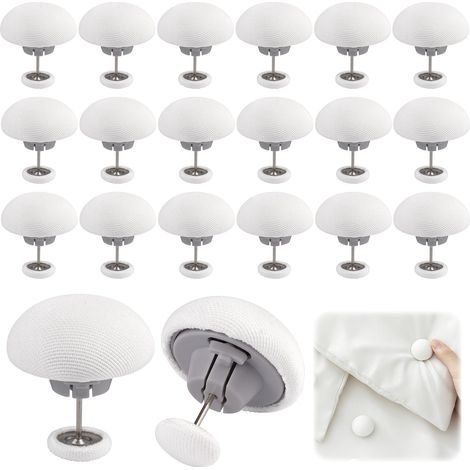 20 Pièces Attaches de Couette, Clips de Housse de Couette(Blanc) Attache Couette, Clips de Fixation Ronds pour Housse de Couette, Pince Couette, Clip Couette, pour Couettes, Draps et Rideaux (1/5)